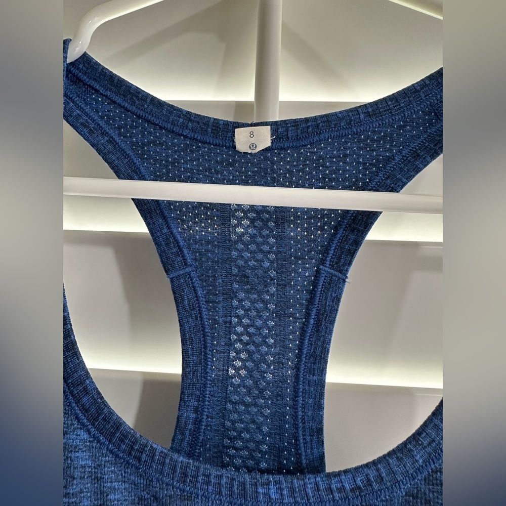 Women’s Blue Racerback Tank Top - Picture 3 of 3